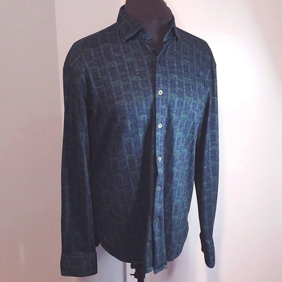 FW22 Max Colton James Shirt in Navy/Green Size L - Picture 4 of 12